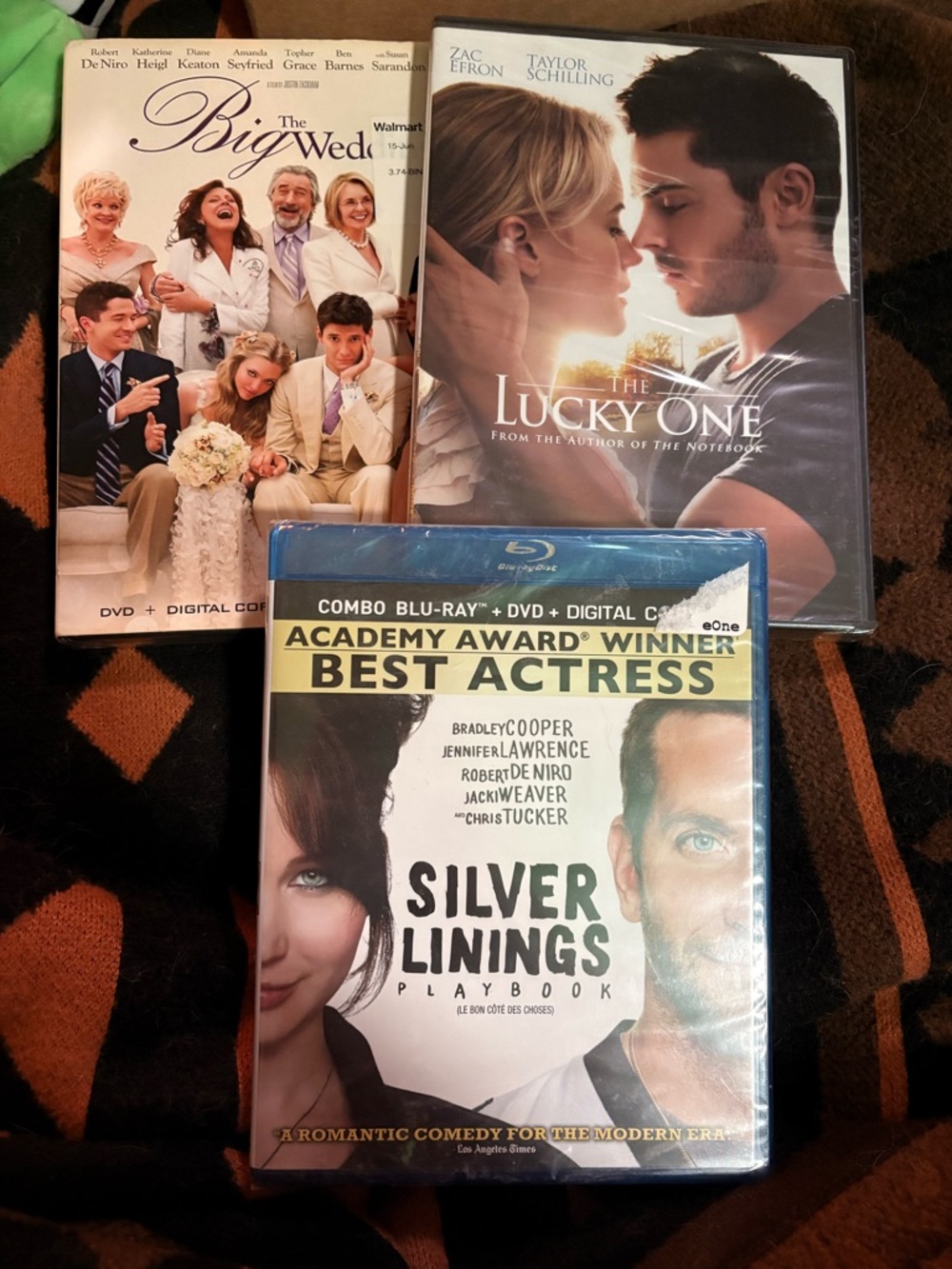 RomanceMovie Lot of 3 (the big wedding, silver linings pb, the lucky one) sealed